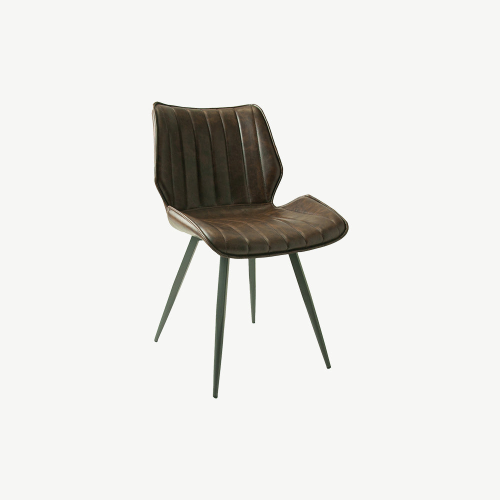 Hudson Vegan Leather Dining Chair in Brown