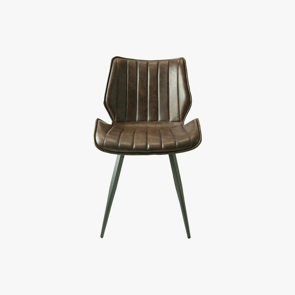 Hudson Vegan Leather Dining Chair in Brown