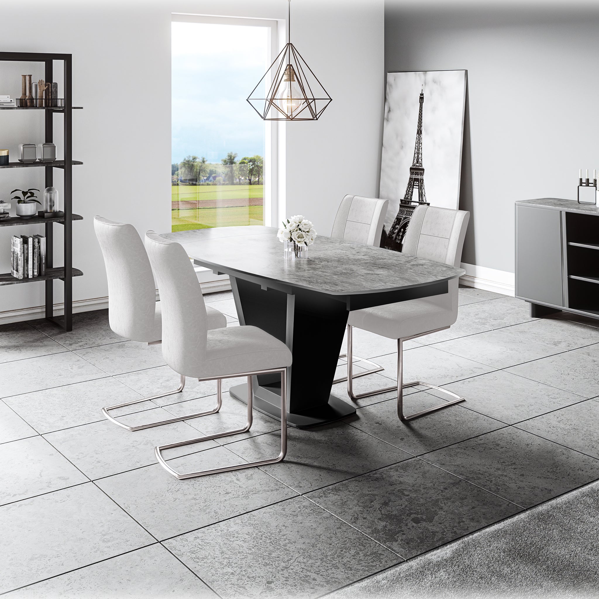 Cordova Contour Dining Chair in Light Grey