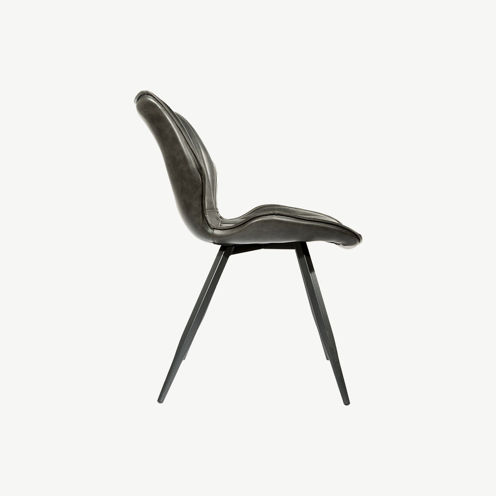 Hudson Vegan Leather Dining Chair in Grey