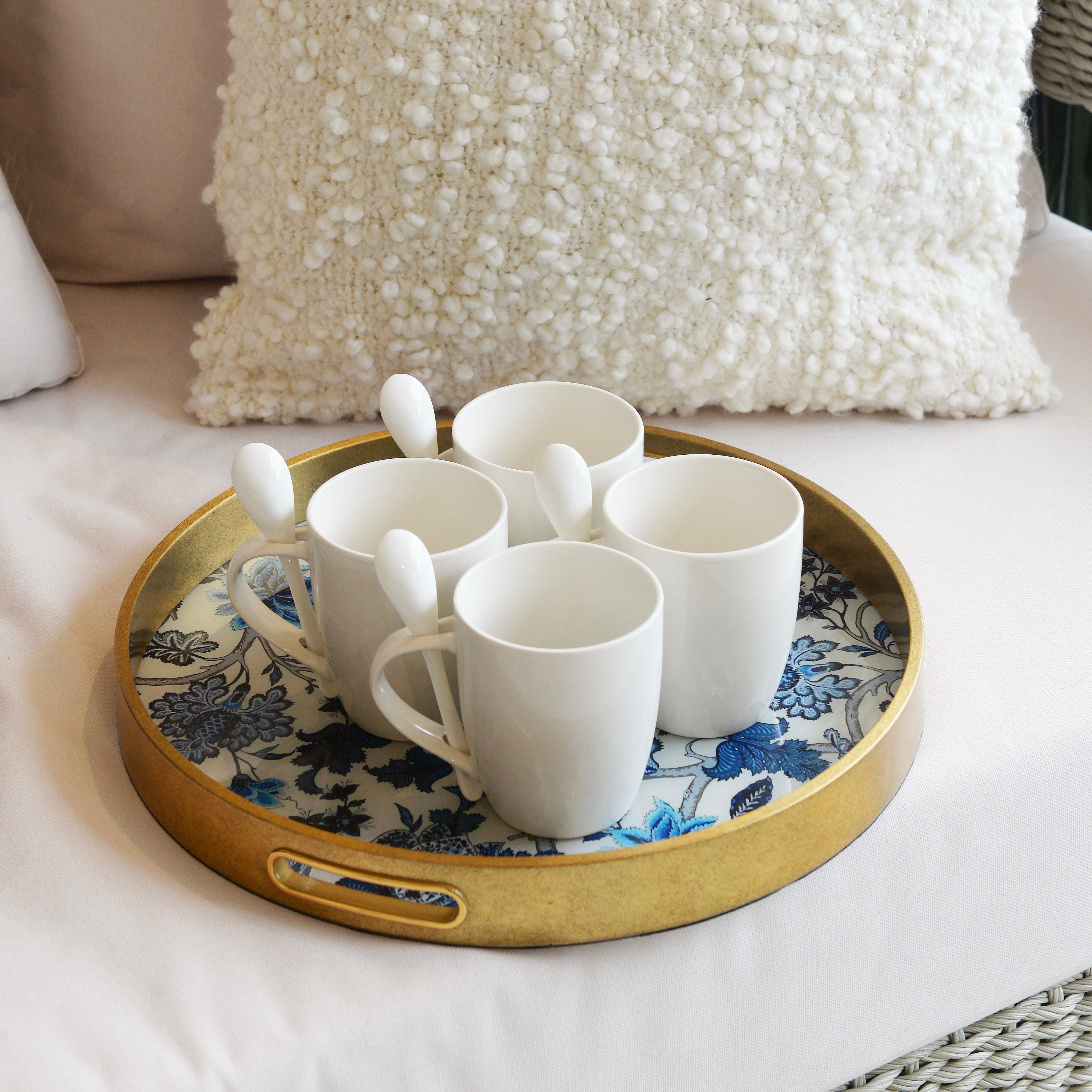 Blue Floral Tray