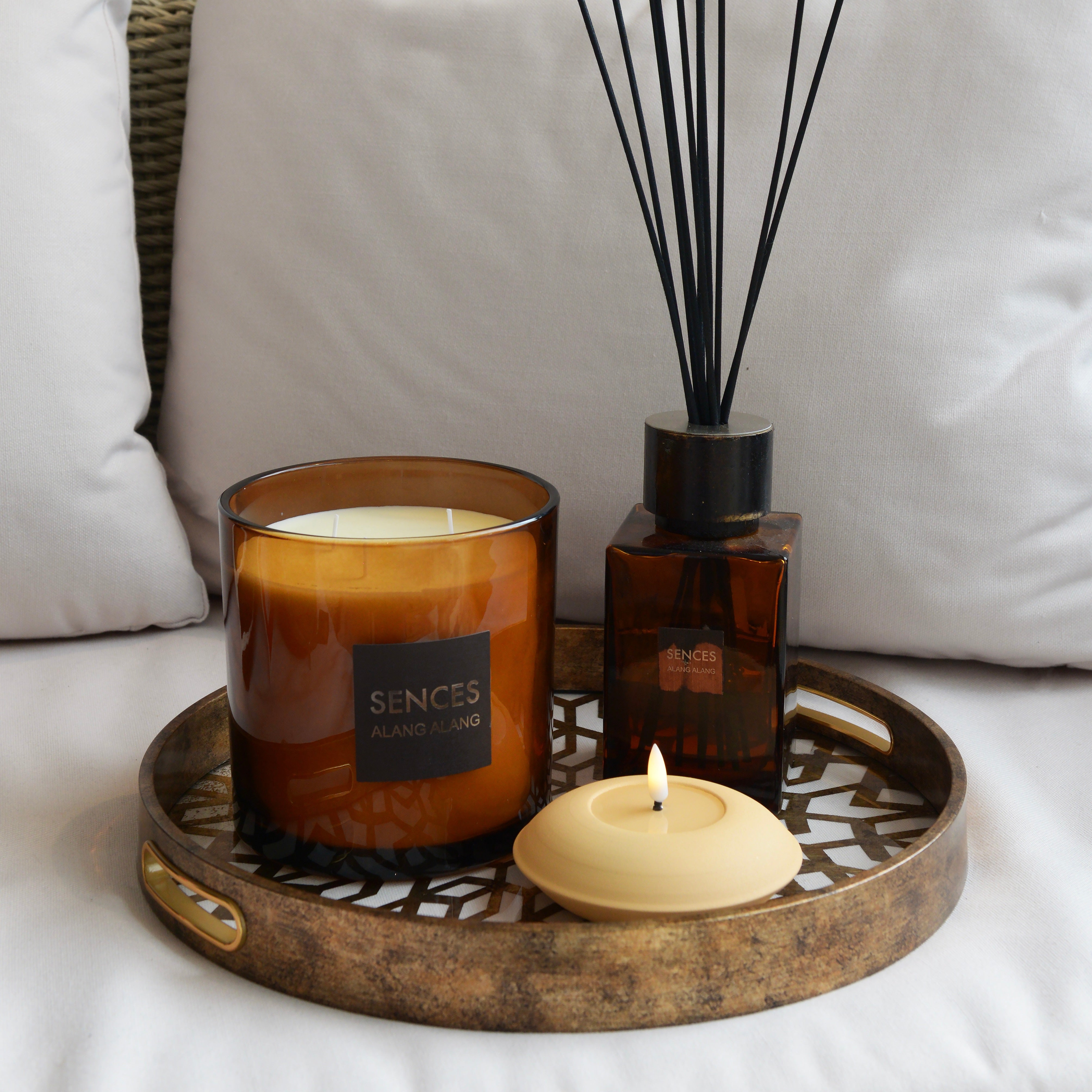 Antique Gold Mosaic Tray