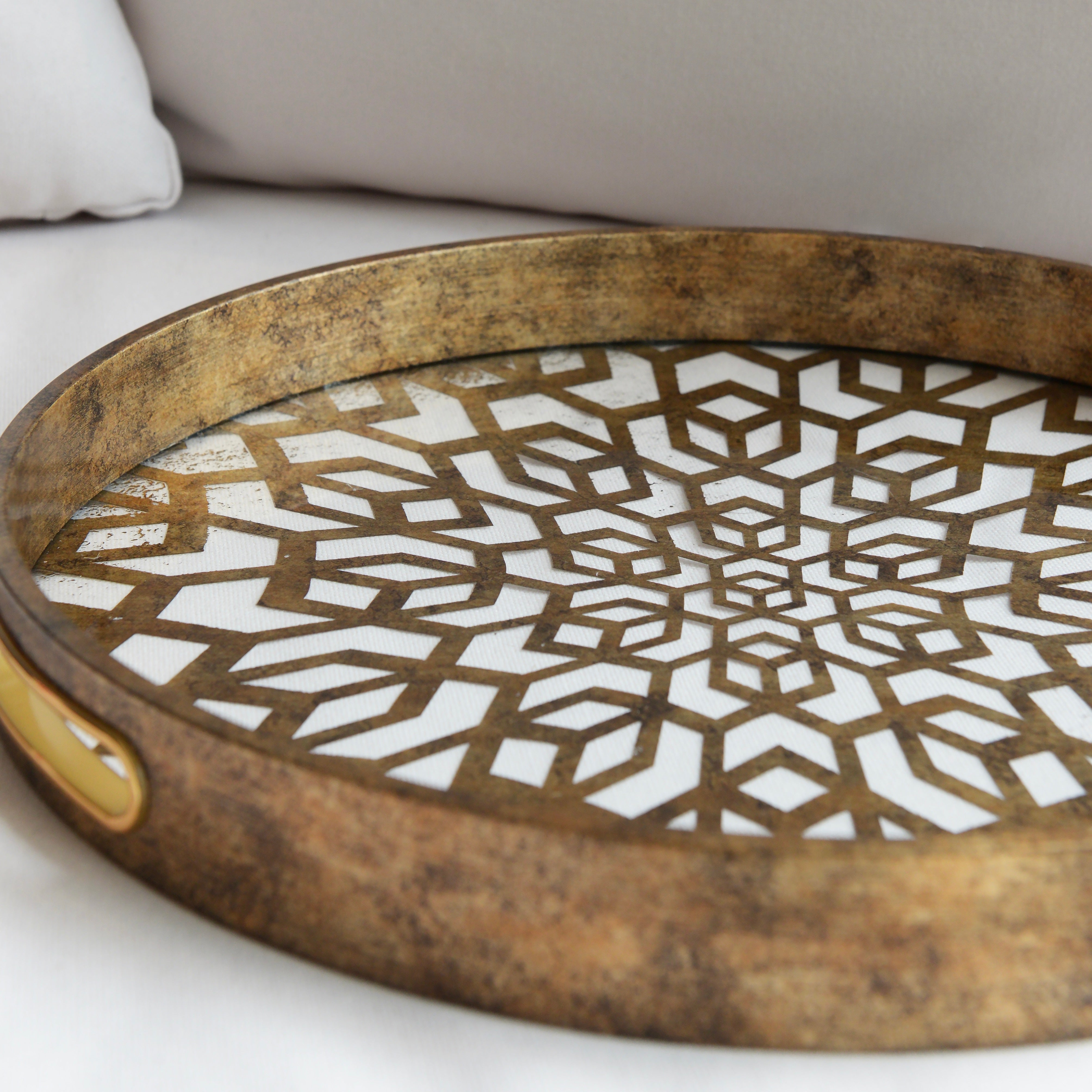 Antique Gold Mosaic Tray
