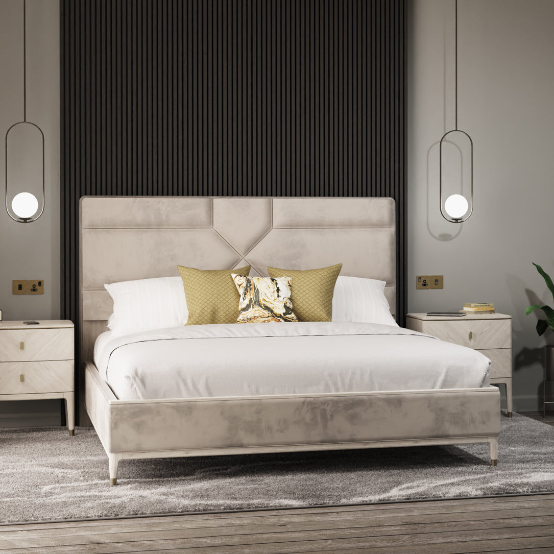 Dante Bed Base in Beige