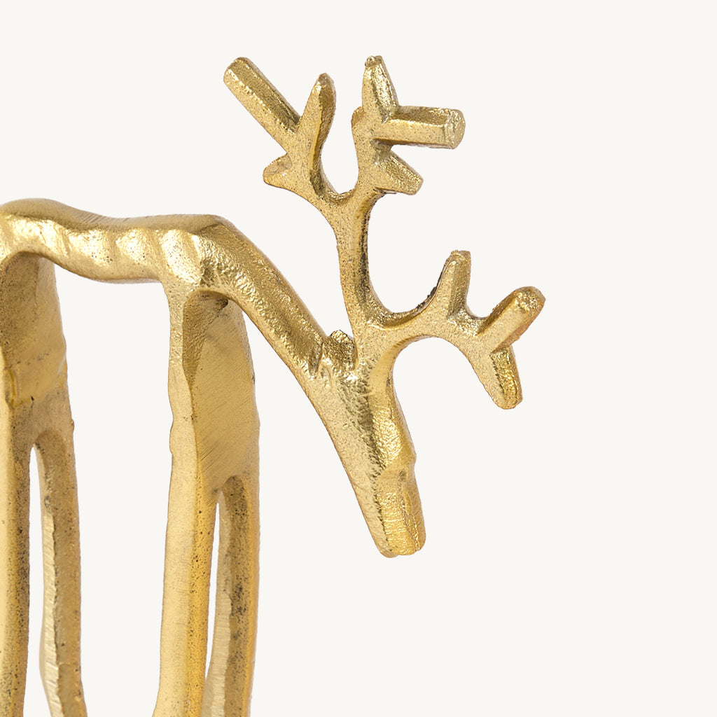 Metal Abstract Deer Ornament