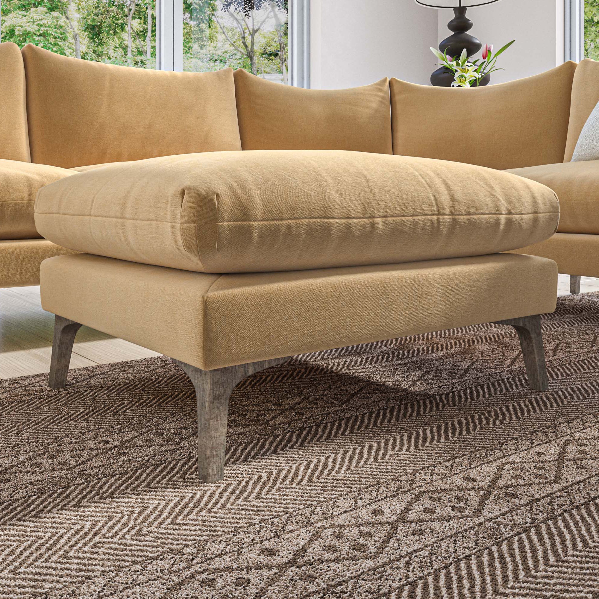 Oliver Corner Footstool in Light Orange