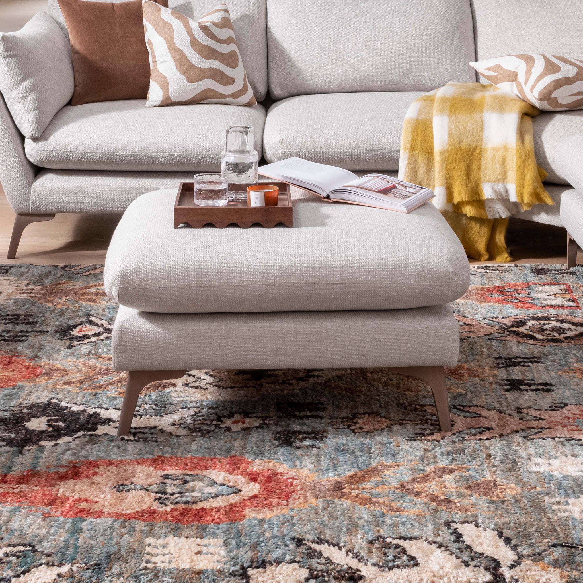 Oliver Corner Footstool in Natural