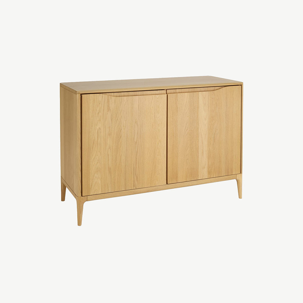 Ercol Romana solid oak 2 door sideboard in clear matt finish