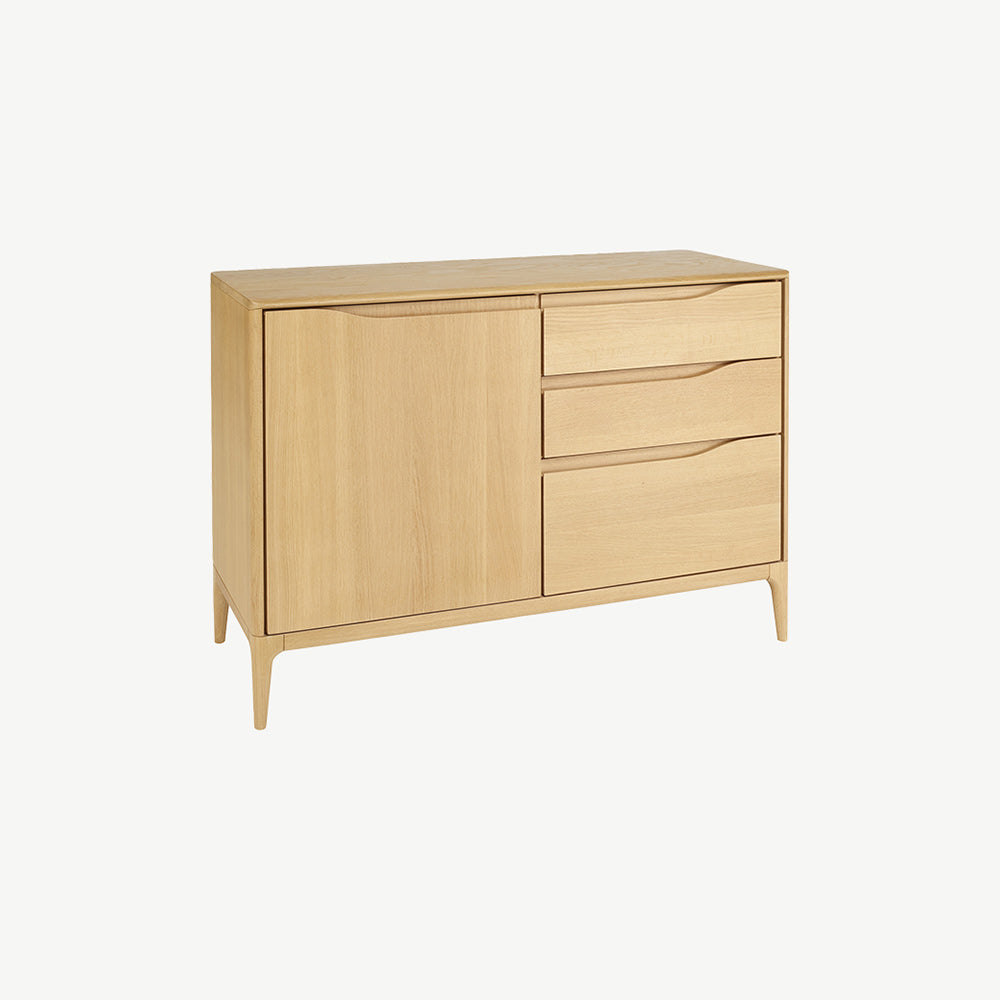 Ercol Romana solid oak small sideboard in clear matt finish