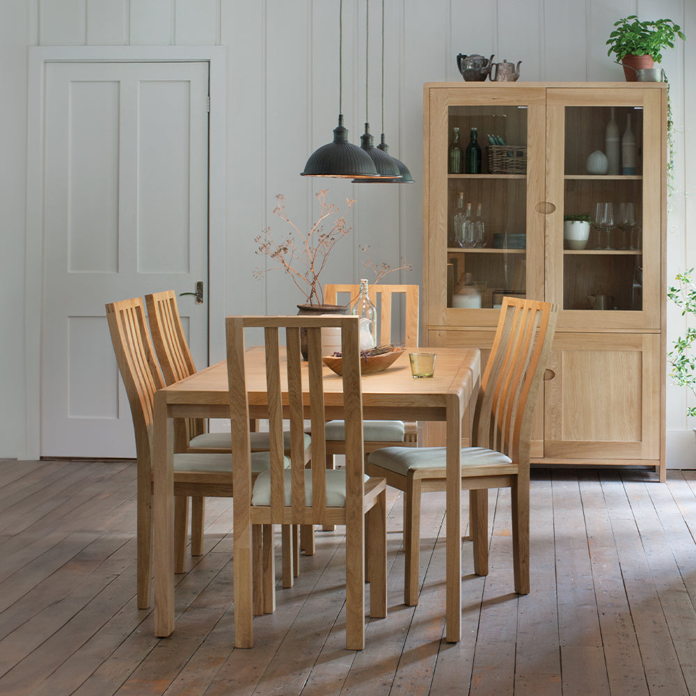 Ercol Bosco small extending dining table in a clear matt lacquer finish