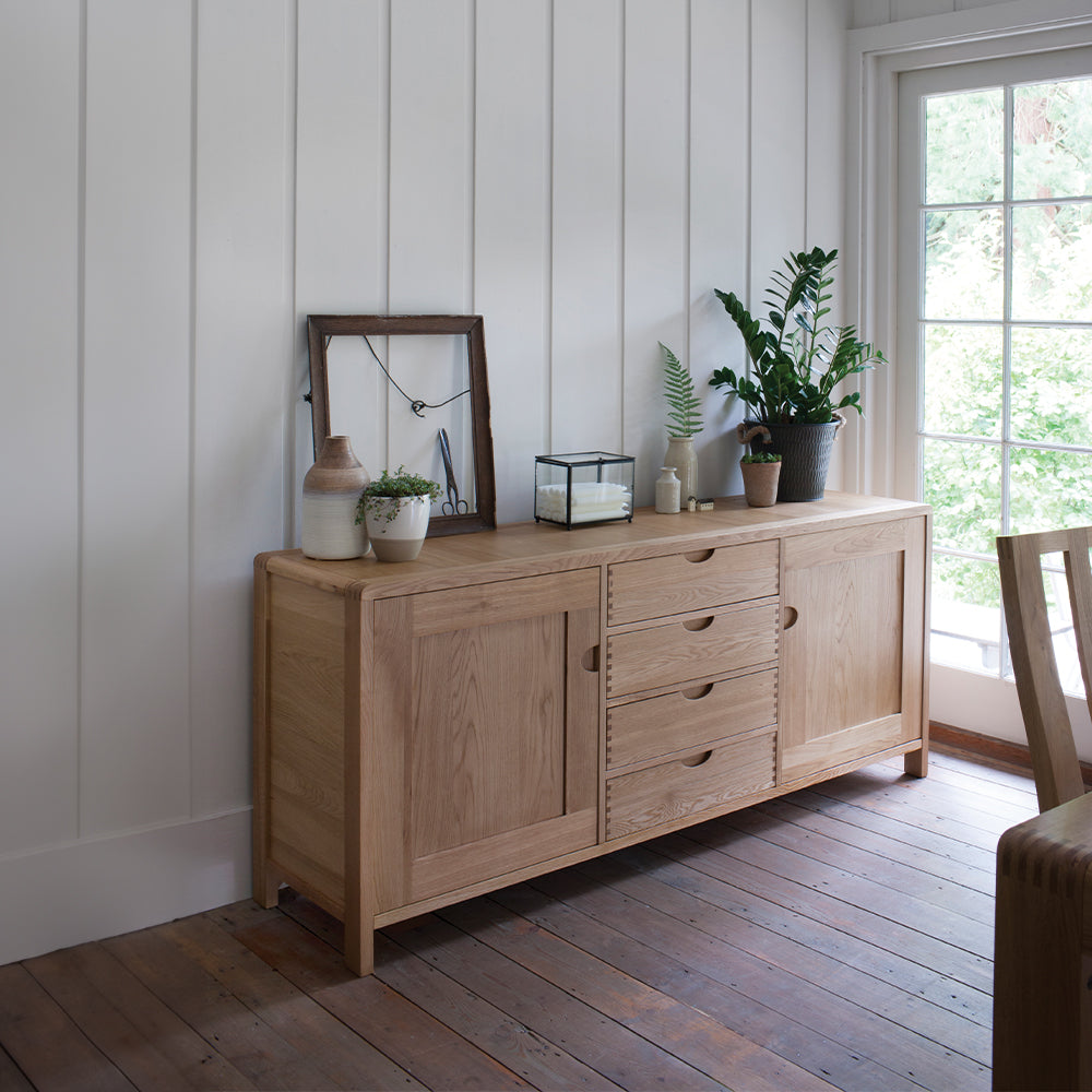 Ercol Bosco large sideboard finished in clear matt lacquer