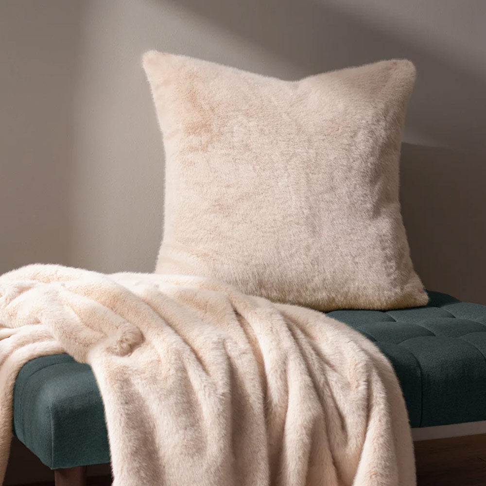 Faux Fur Cushion in Brûlée