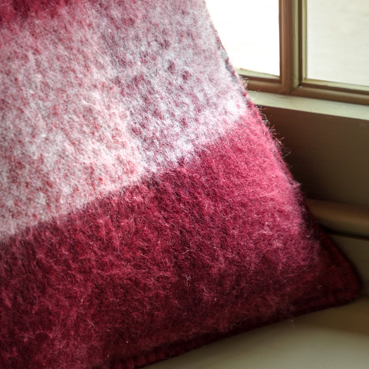 Check Faux Mohair Cushion