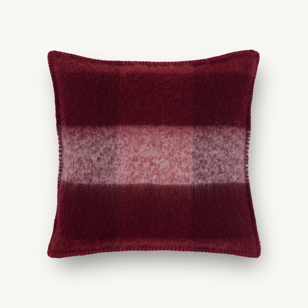 Check Faux Mohair Cushion