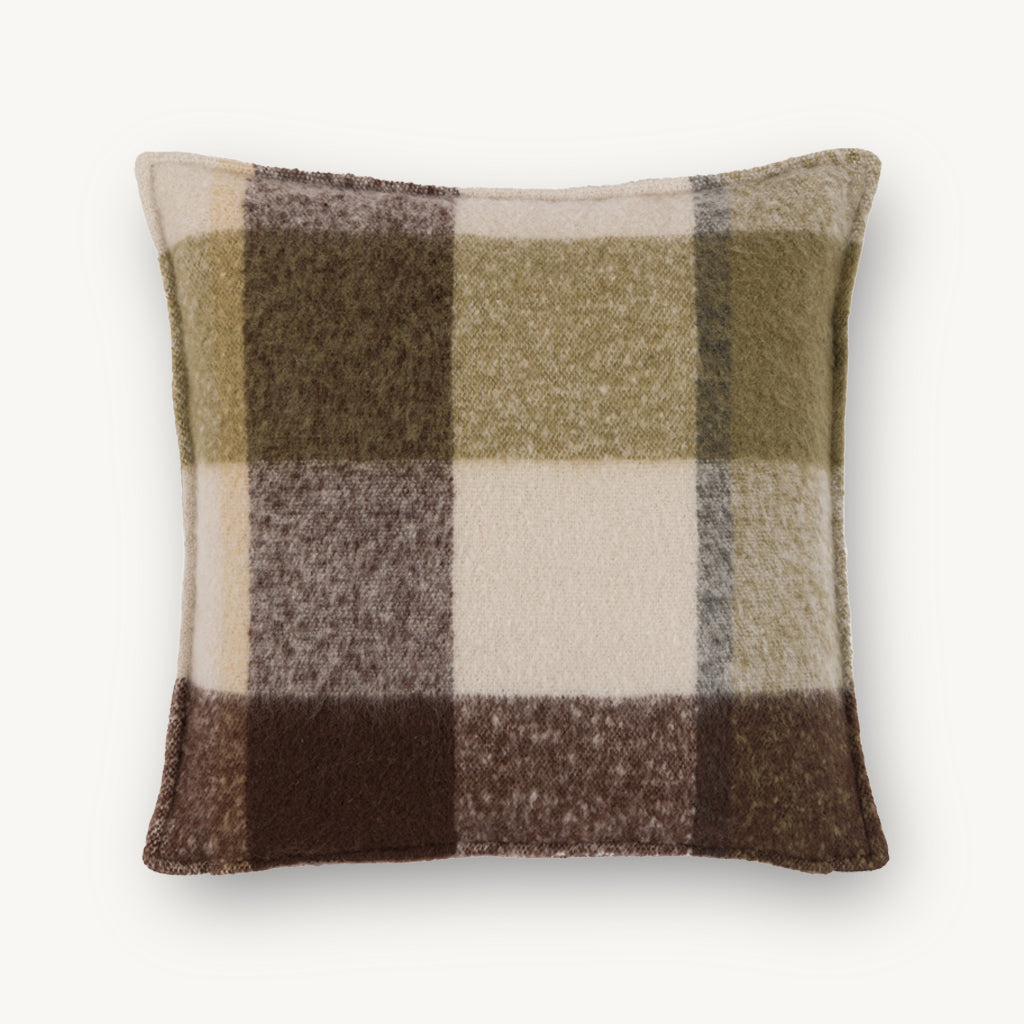 Check Faux Mohair Cushion