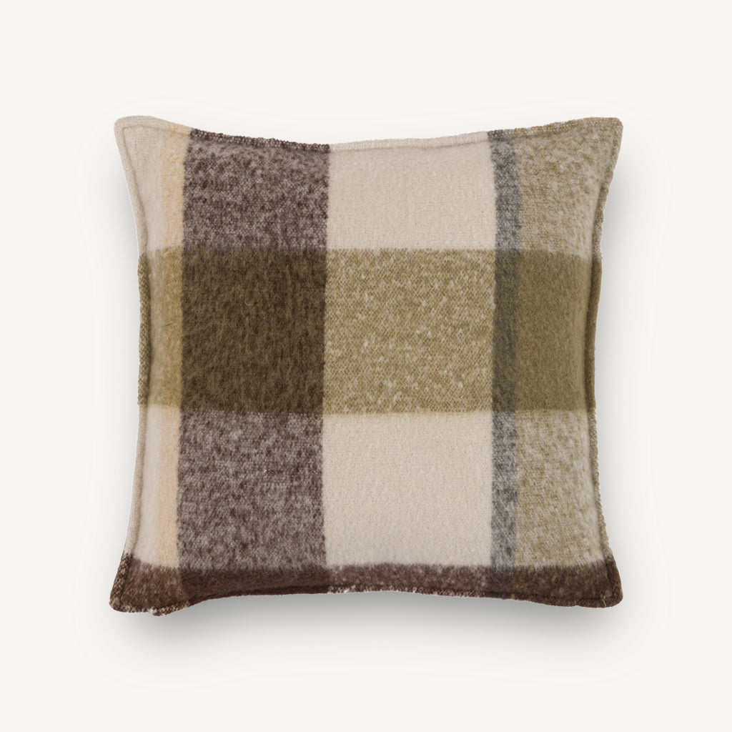 Check Faux Mohair Cushion