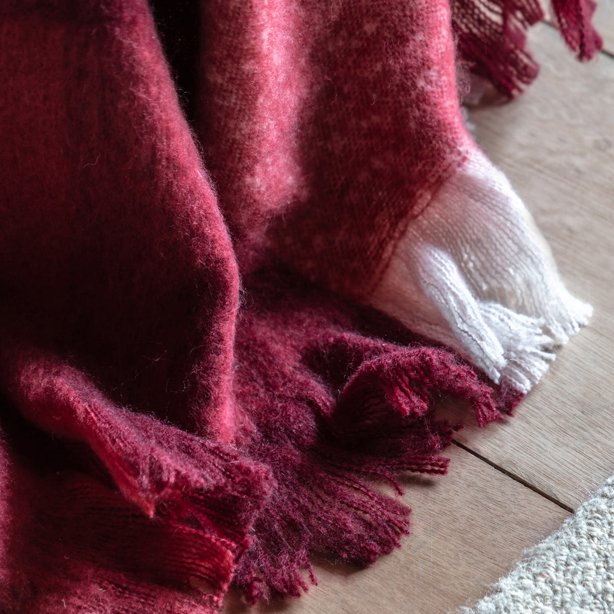 Check Faux Mohair Throw