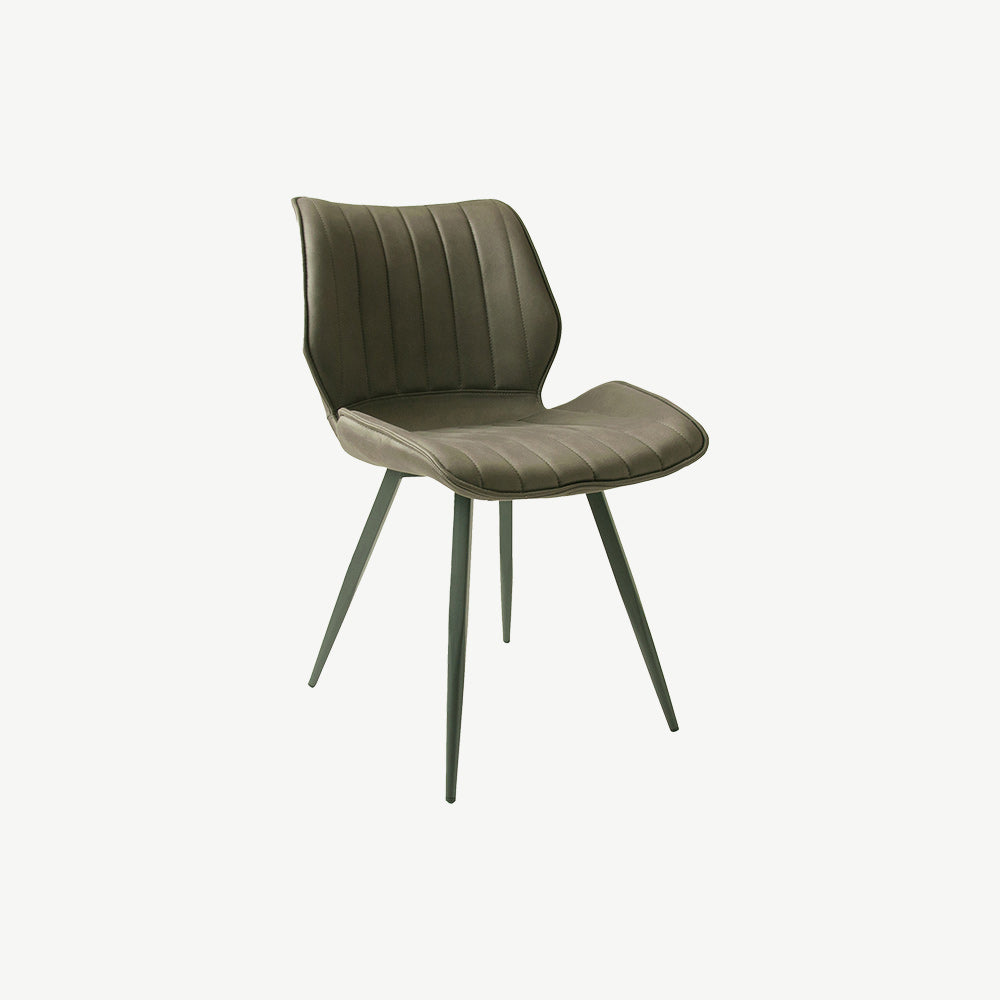 Hudson Vegan Leather Dining Chair in Green