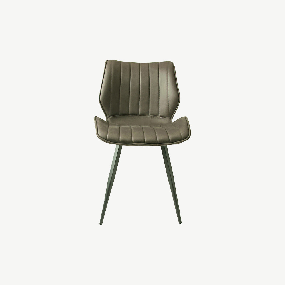 Hudson Vegan Leather Dining Chair in Green