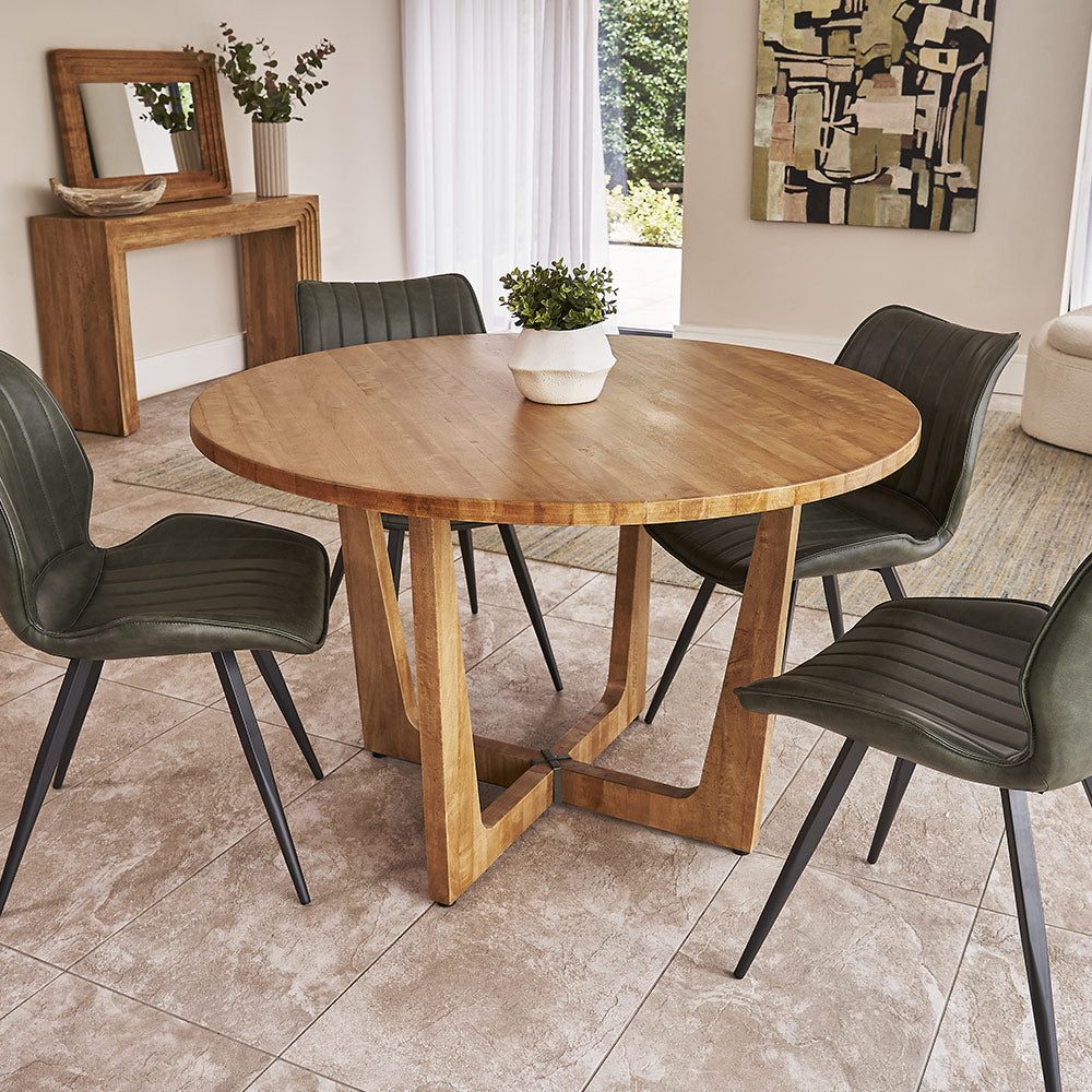 Hudson Vegan Leather Dining Chair in Green