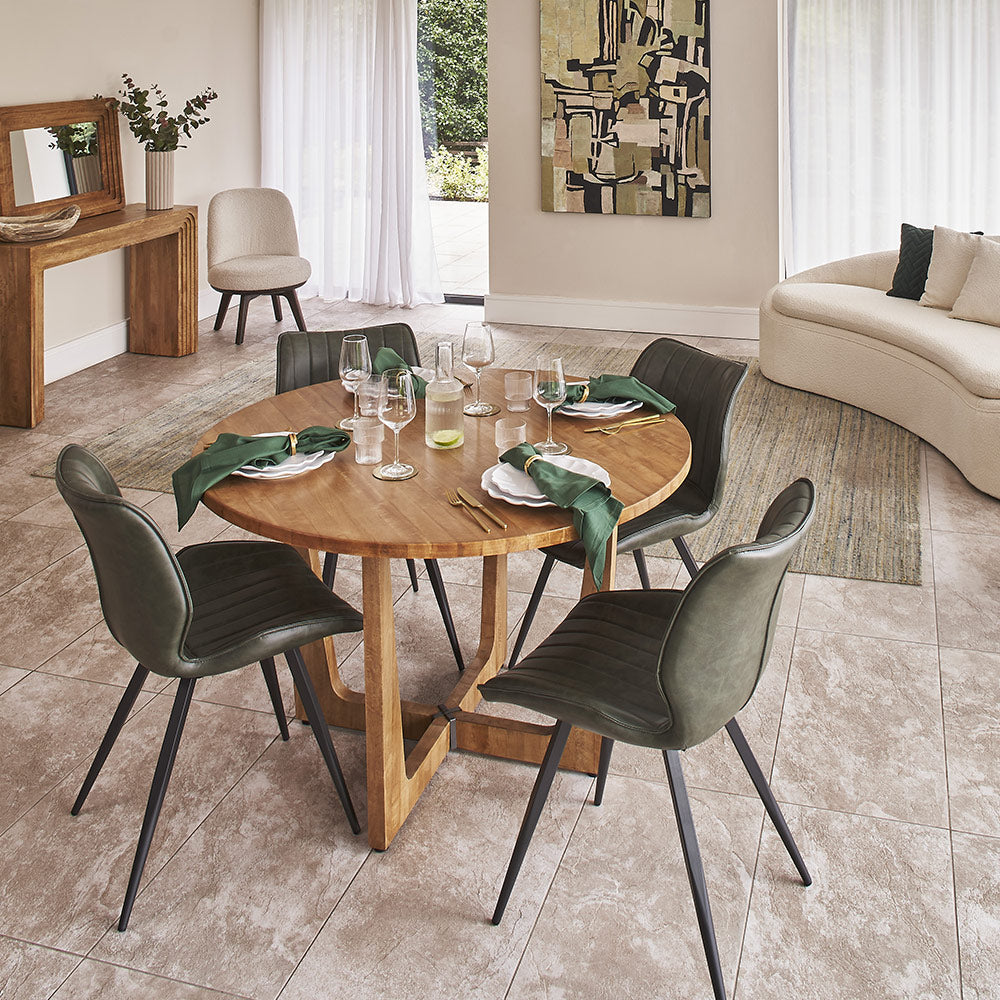 Hudson Vegan Leather Dining Chair in Green