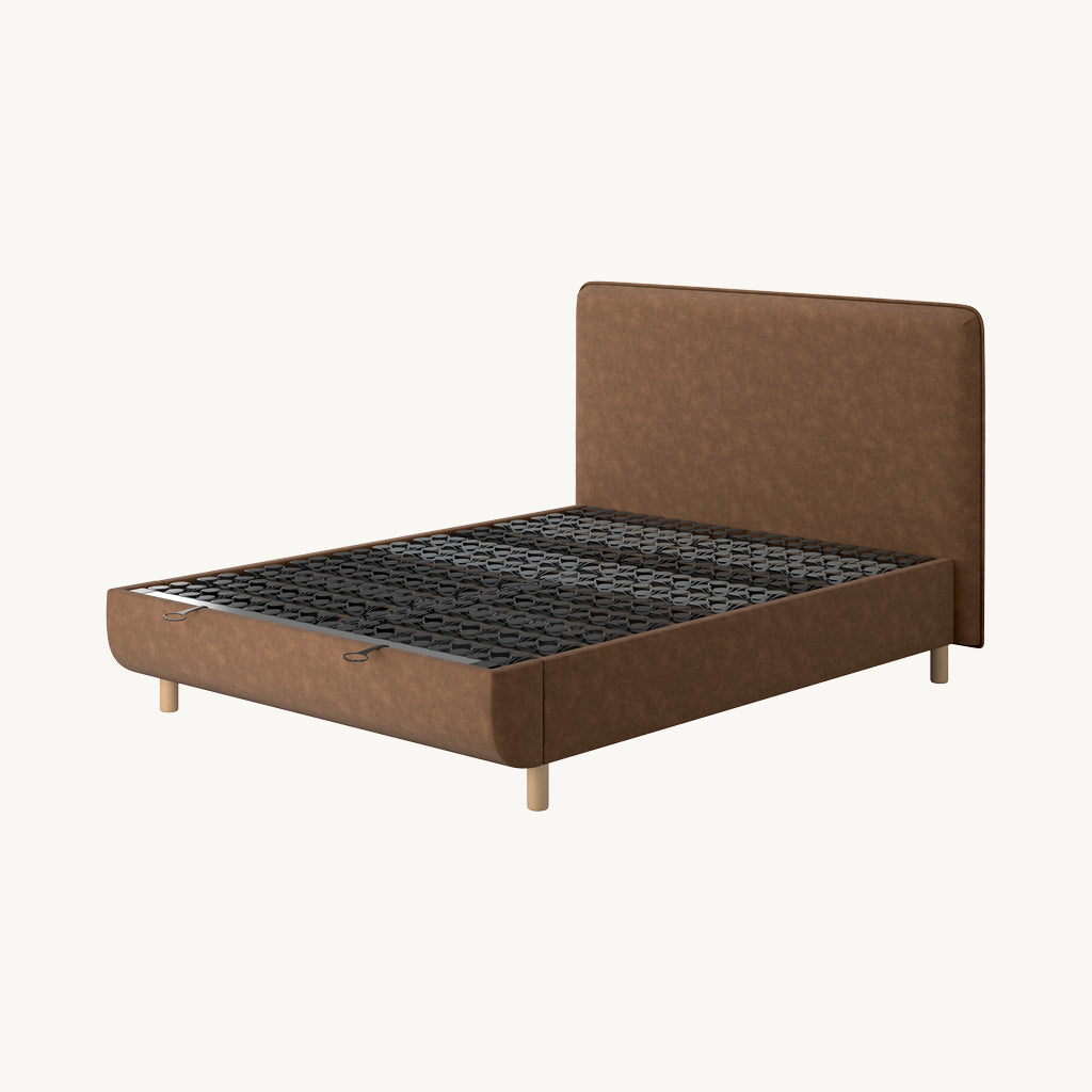 TEMPUR® Arc Ottoman Bed with Form Headboard in Light Brown