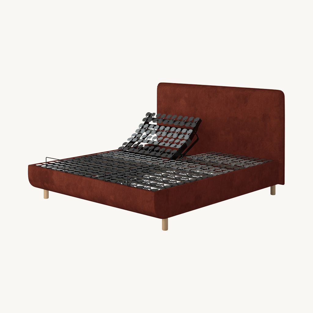 TEMPUR® Arc Adjustable Bed with Form Headboard in Brown