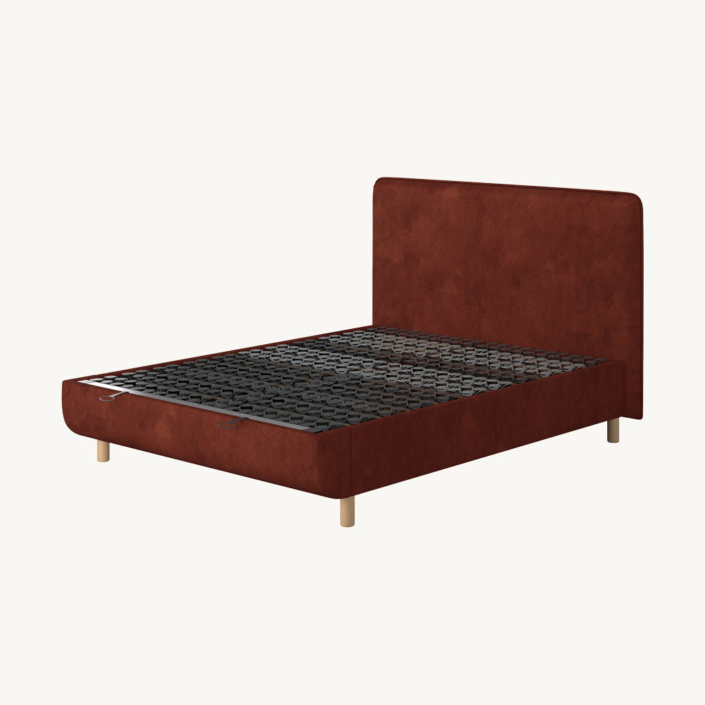 TEMPUR® Arc Ottoman Bed with Form Headboard in Brown