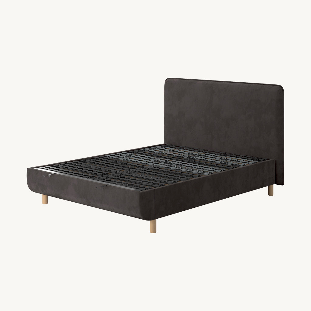 TEMPUR® Arc Ottoman Bed with Form Headboard in Dark Grey