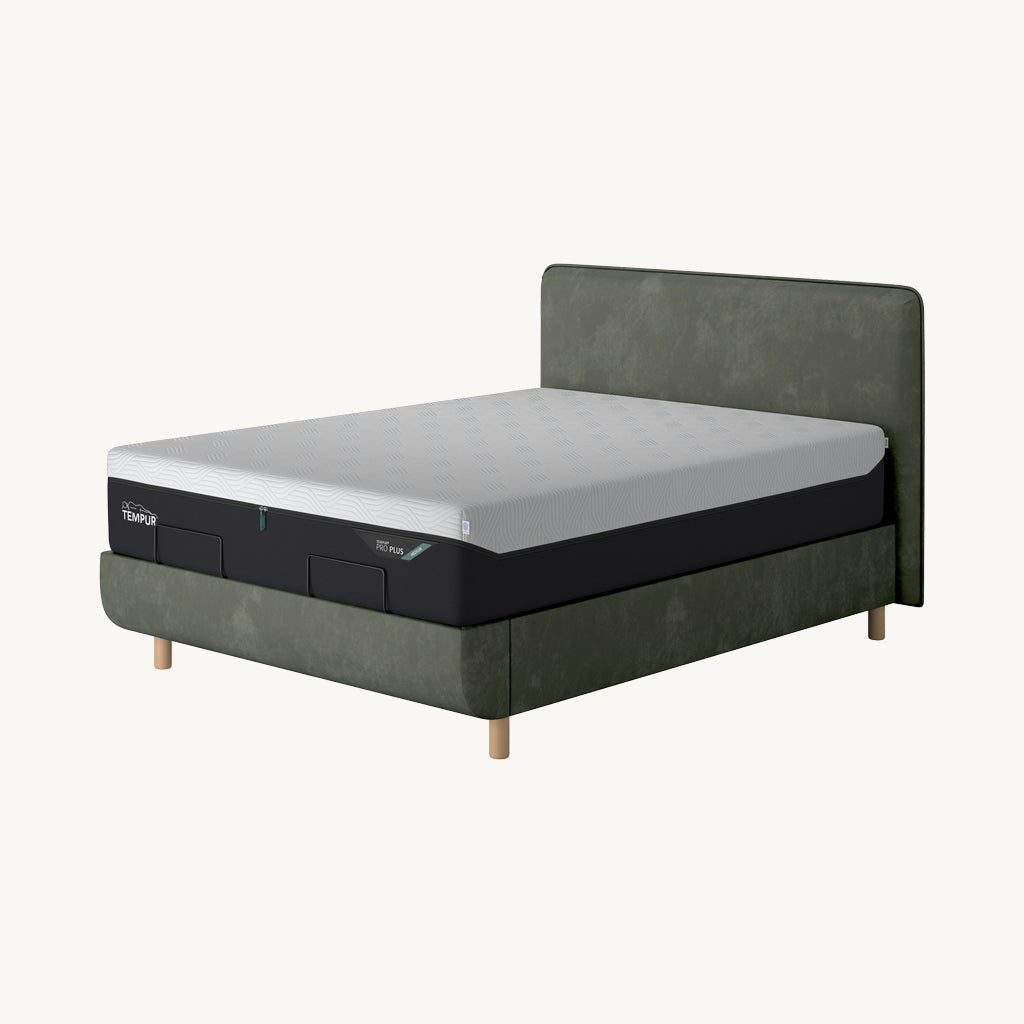 TEMPUR® Arc Static Bed with Form Headboard in Green