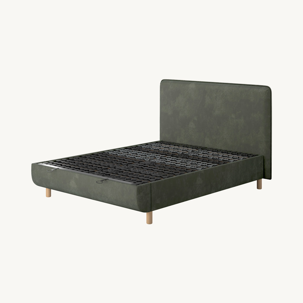 TEMPUR® Arc Ottoman Bed with Form Headboard in Green