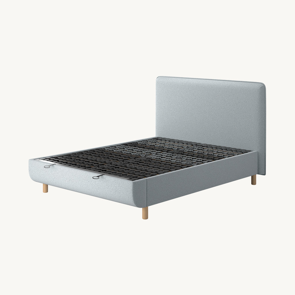 TEMPUR® Arc Ottoman Bed with Form Headboard in Light Grey