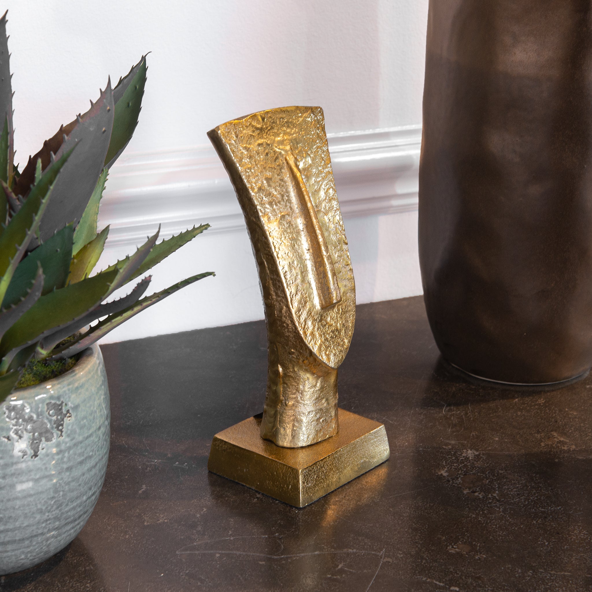 Gold Face Sculpture