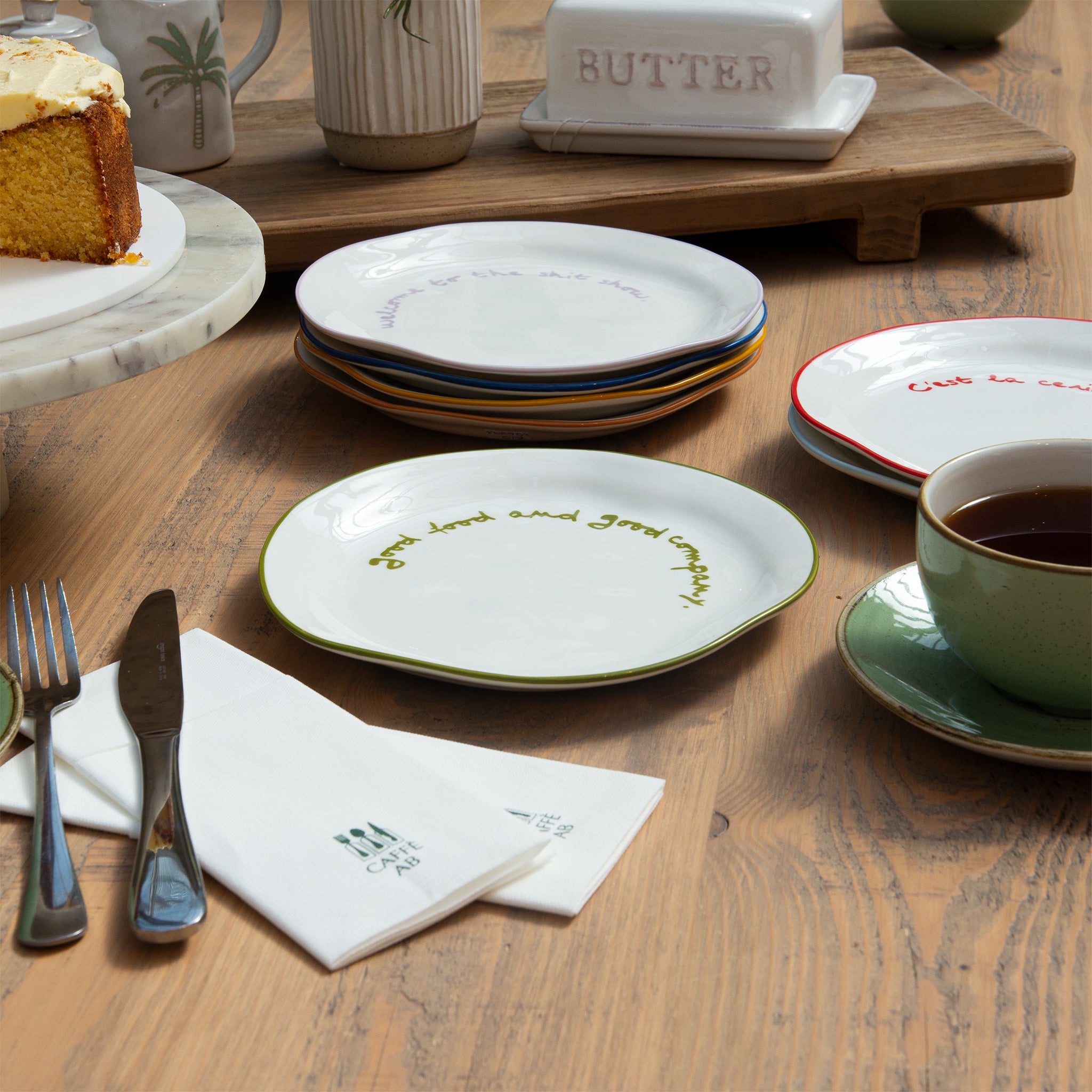 "Good food and good company" Olive Decorative Plate