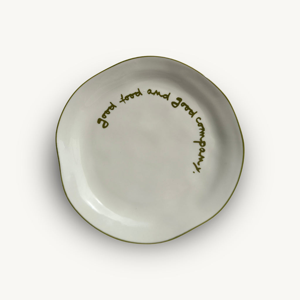 "Good food and good company" Olive Decorative Plate