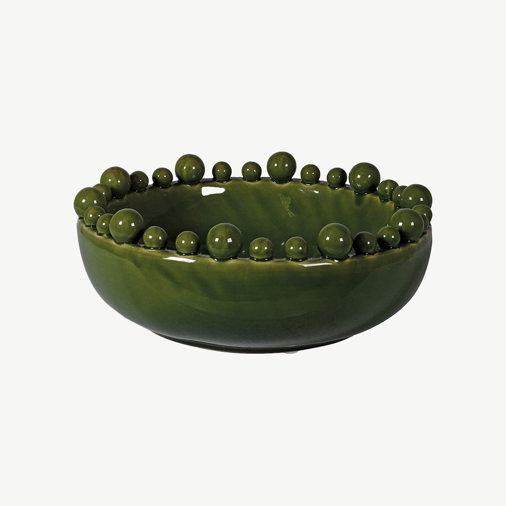 Green Ceramic Bobble Bowl
