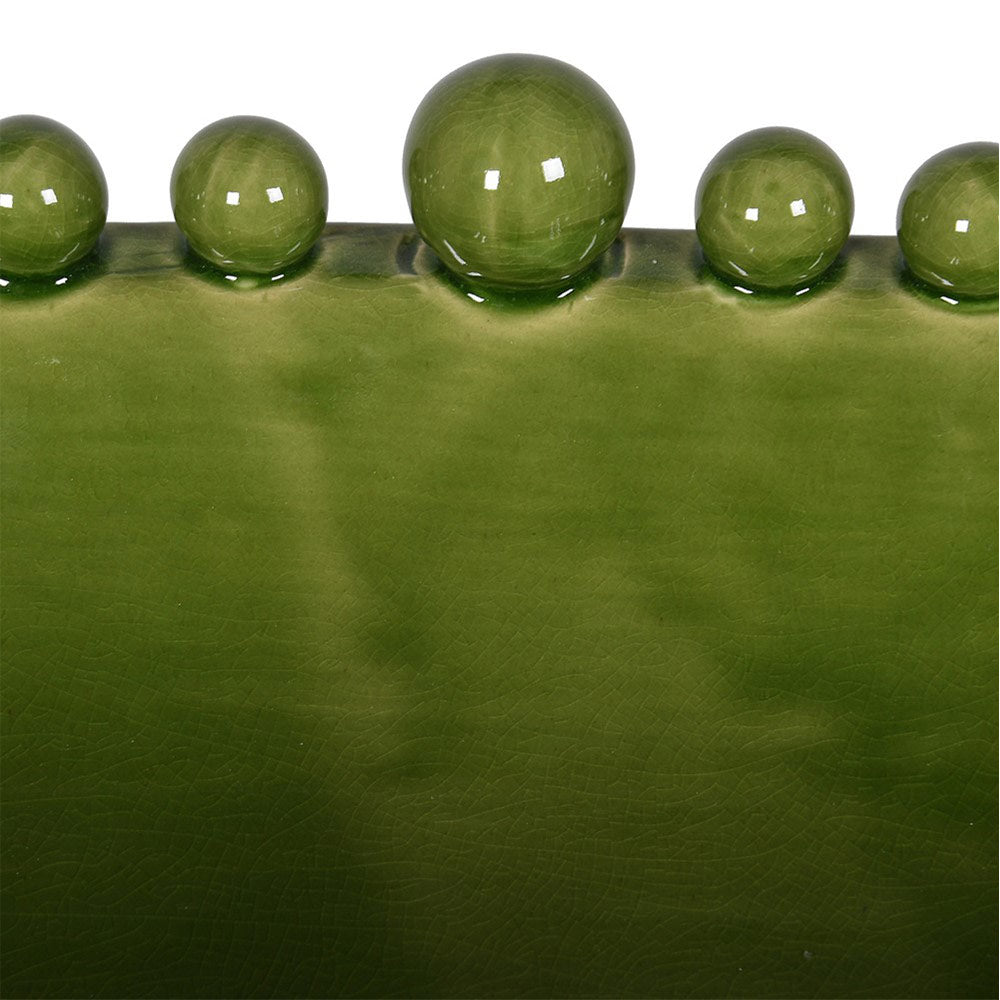 Oval Ceramic Bobble Bowl in Green