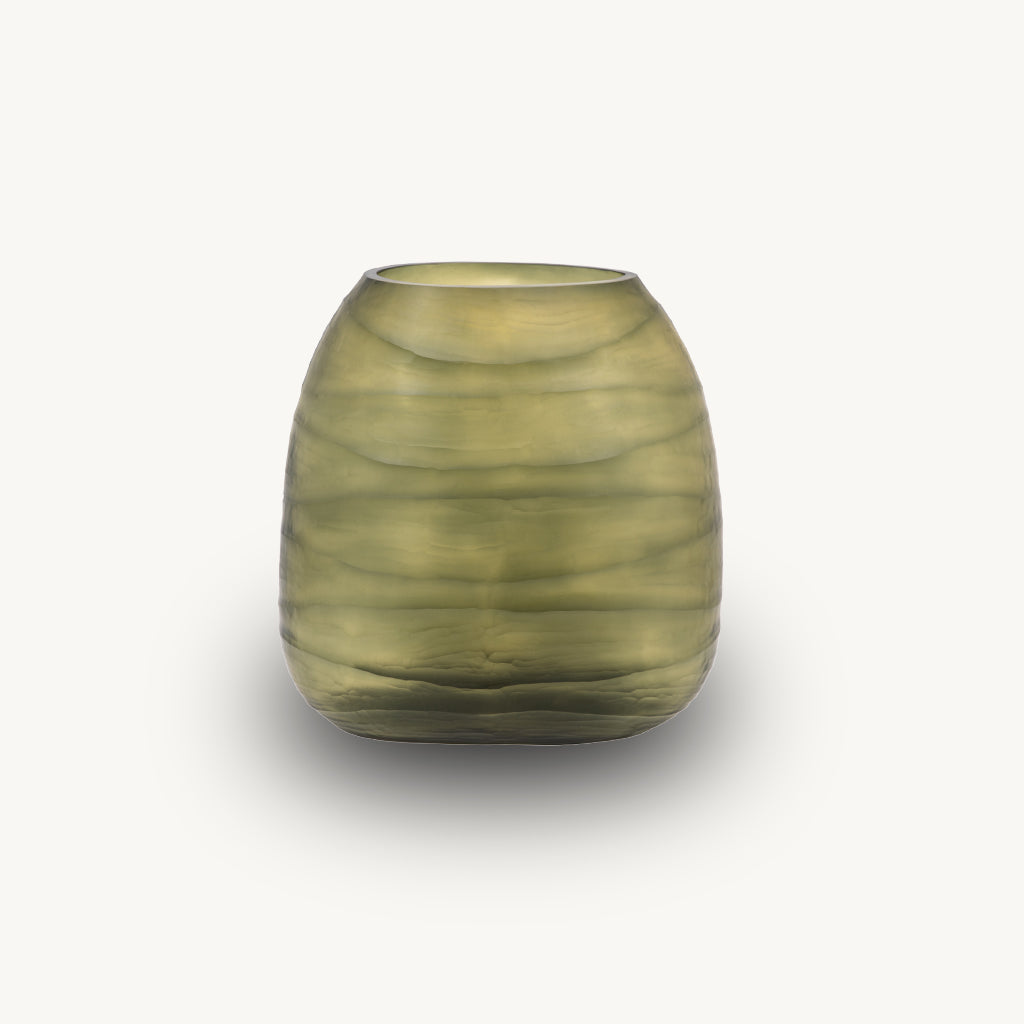 Handblown Olive Vase