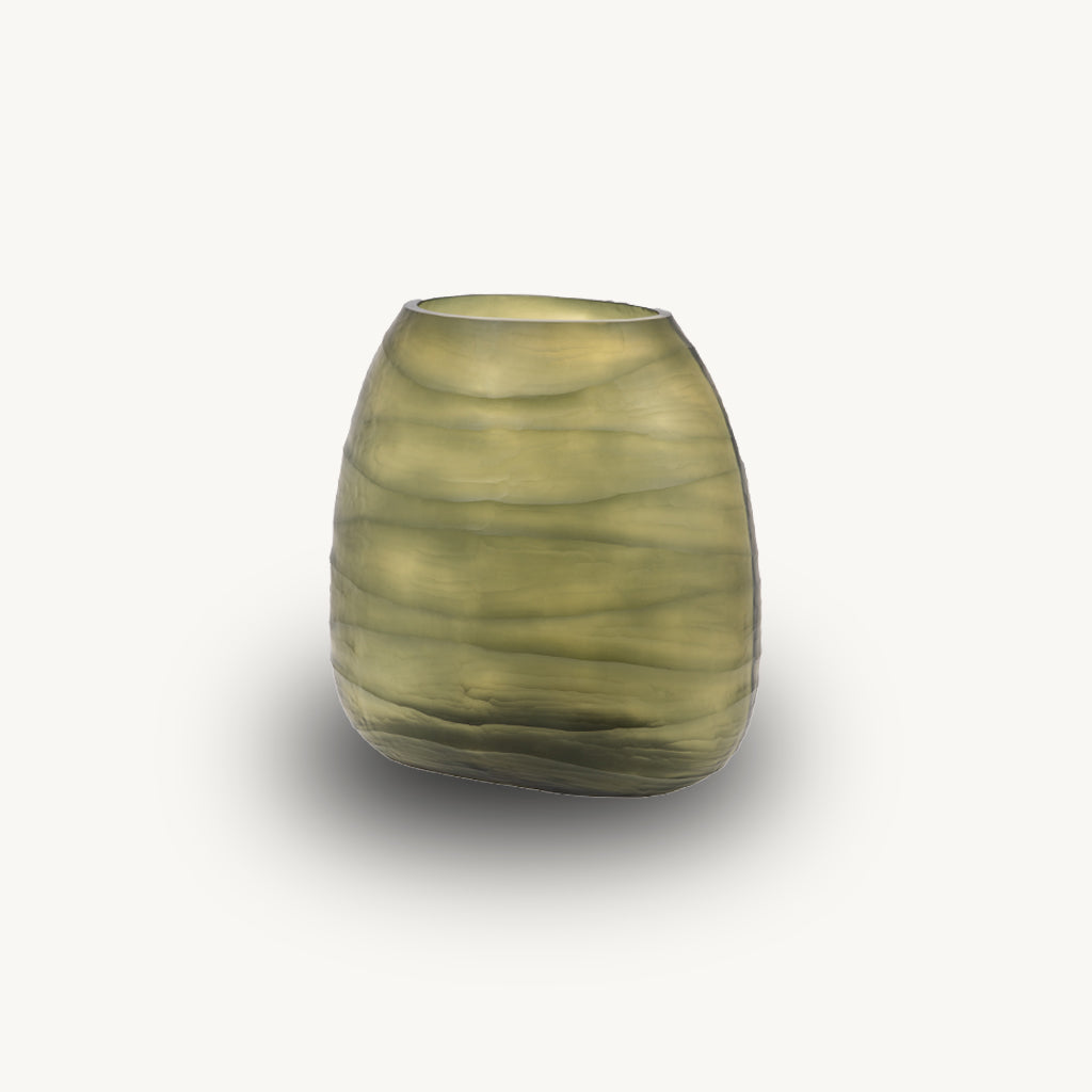 Handblown Olive Vase