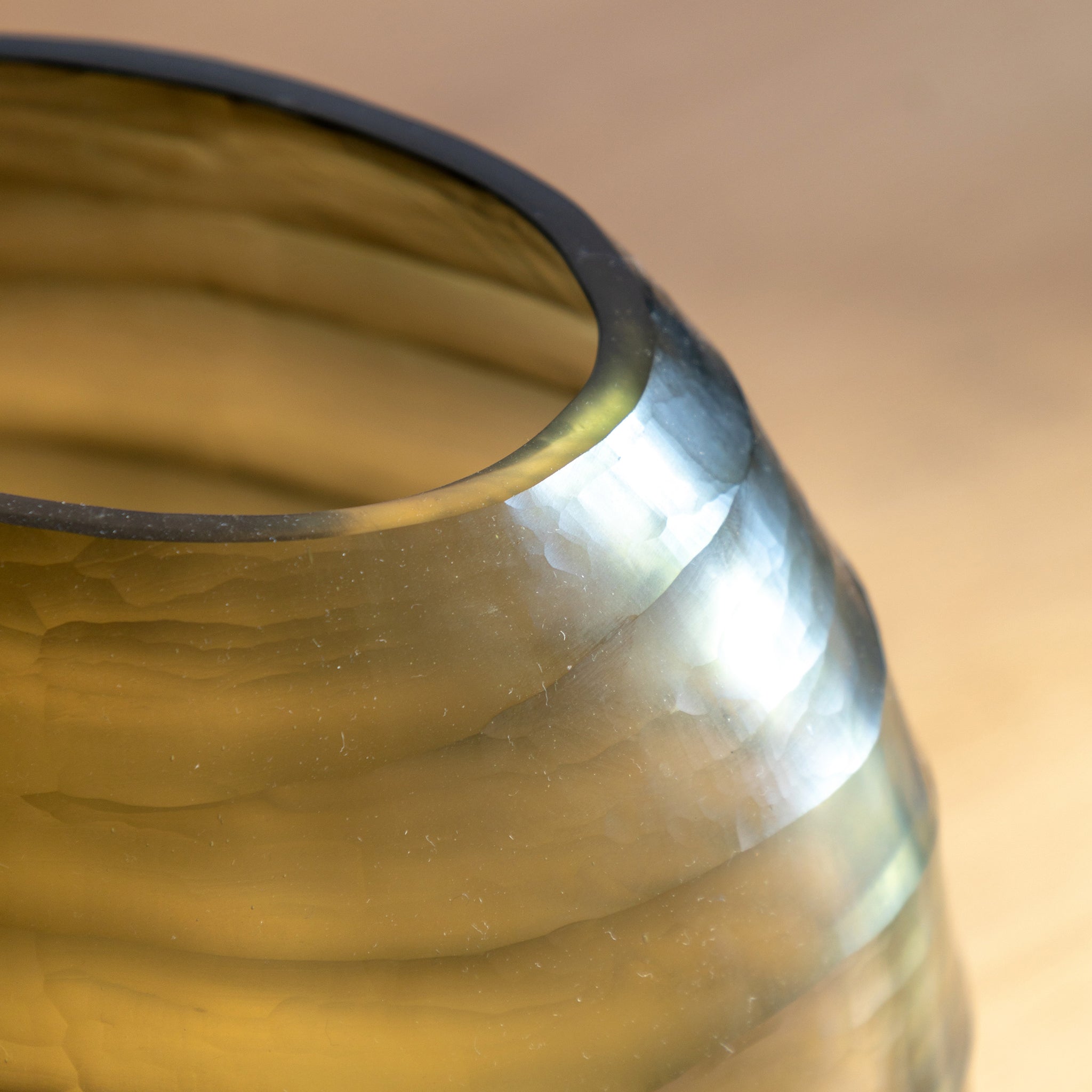 Handblown Olive Vase