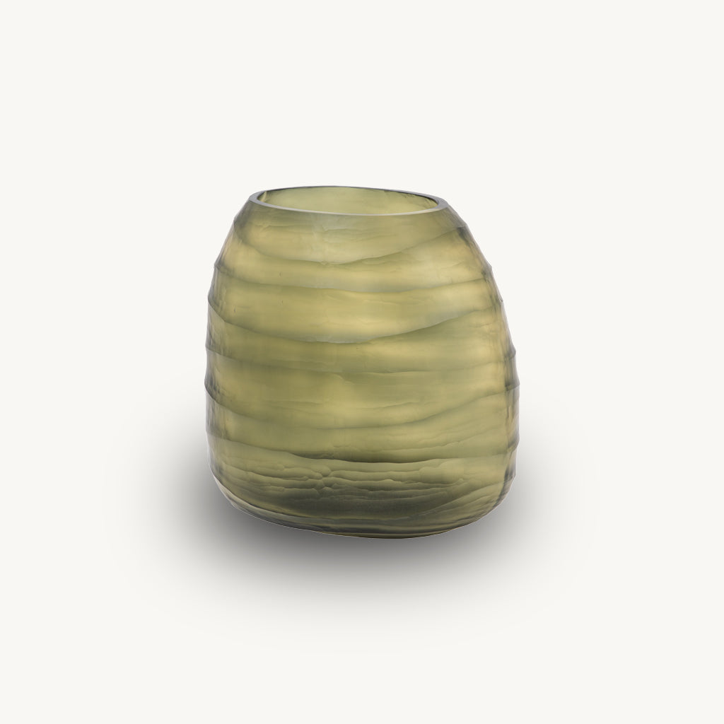Handblown Olive Vase