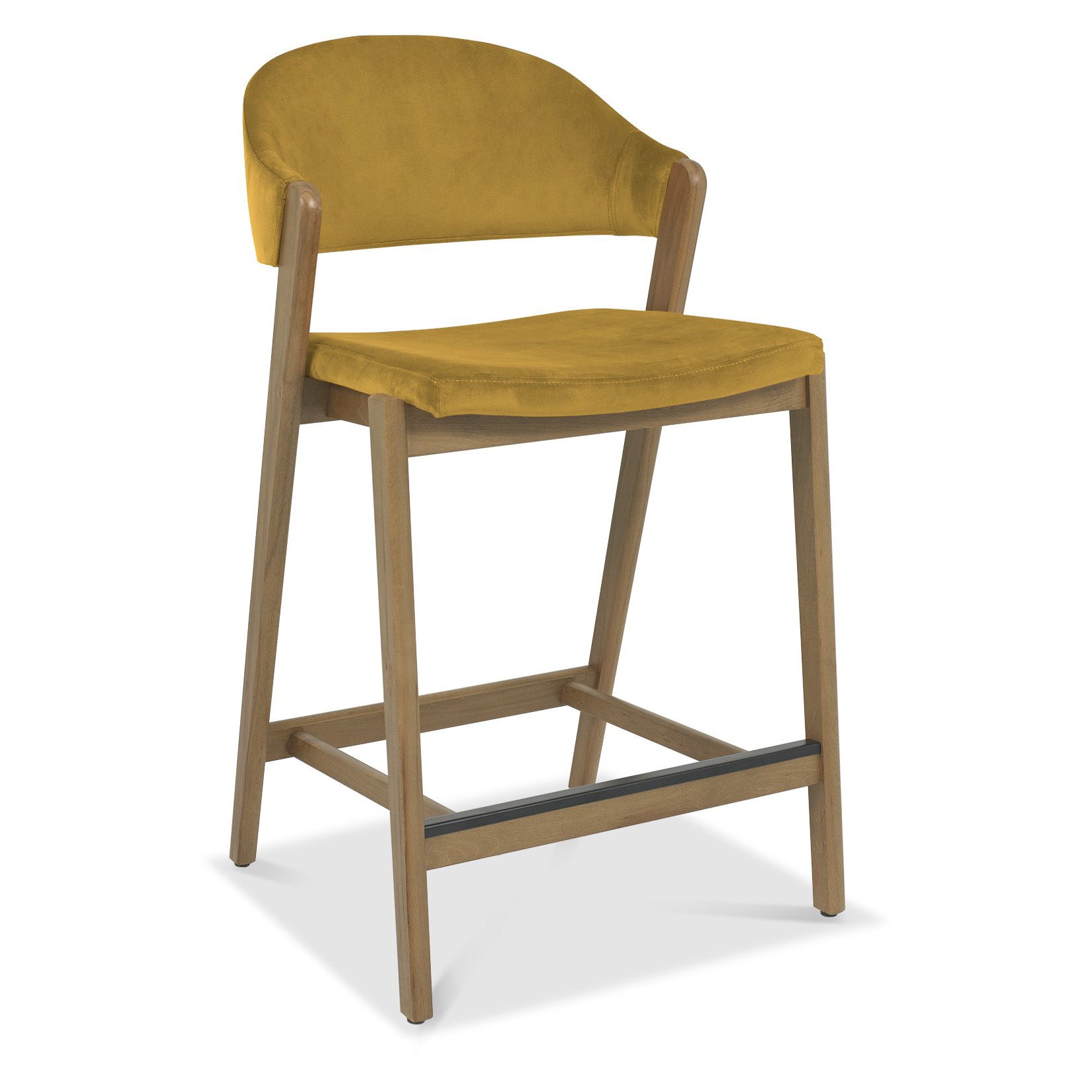 Highgate Rustic Oak Barstool in Yellow
