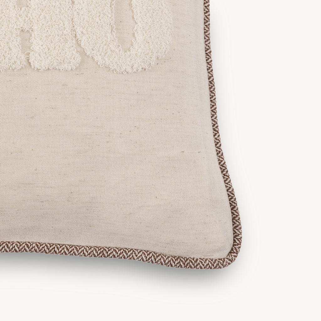 'Ho Ho Ho' Linen Embroidered Cushion