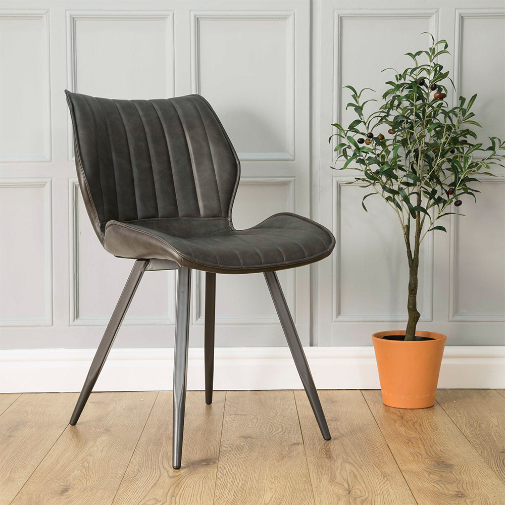 Hudson Bounce Swivel Dining Chair in Grey