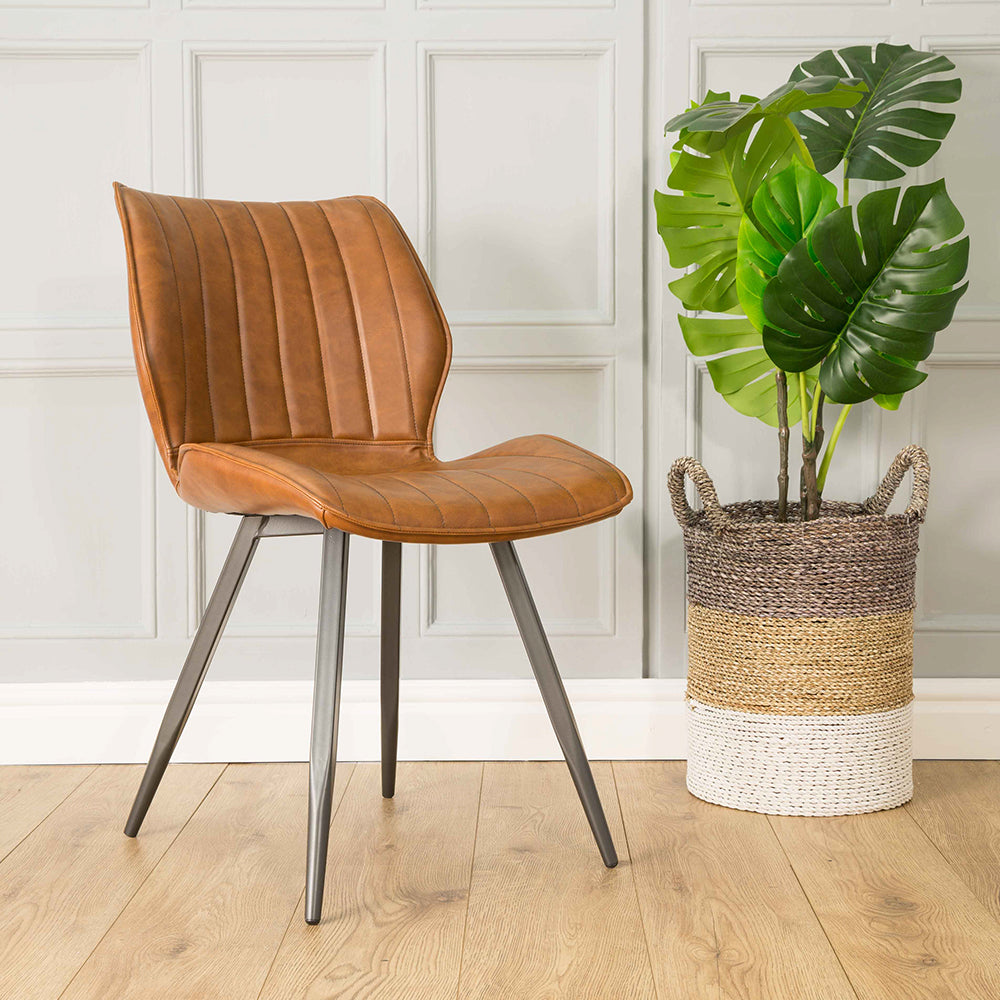 Hudson Bounce Swivel Dining Chair in Brown