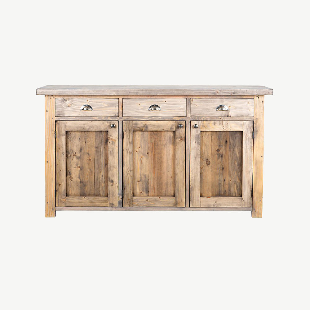 Rustic wood sideboard in natural finish