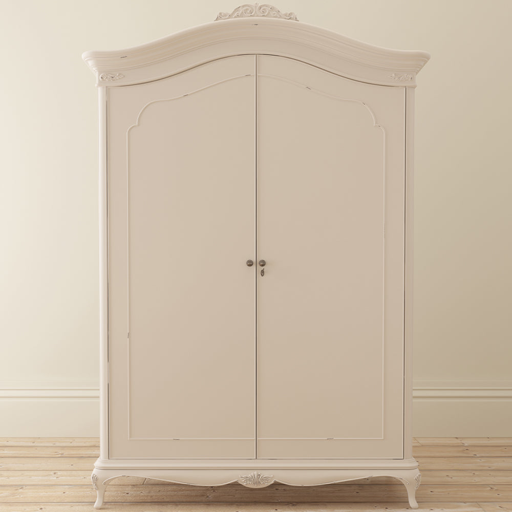 French inspired wooden fitted wardrobe in cream finish