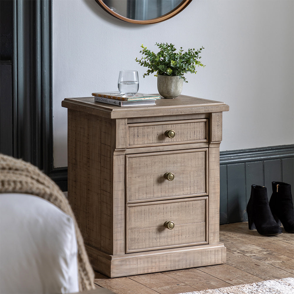 Cheviot 3 Drawer Bedside Table