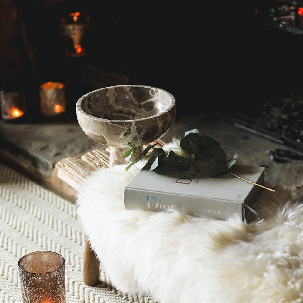 Marble Bowl on Stand