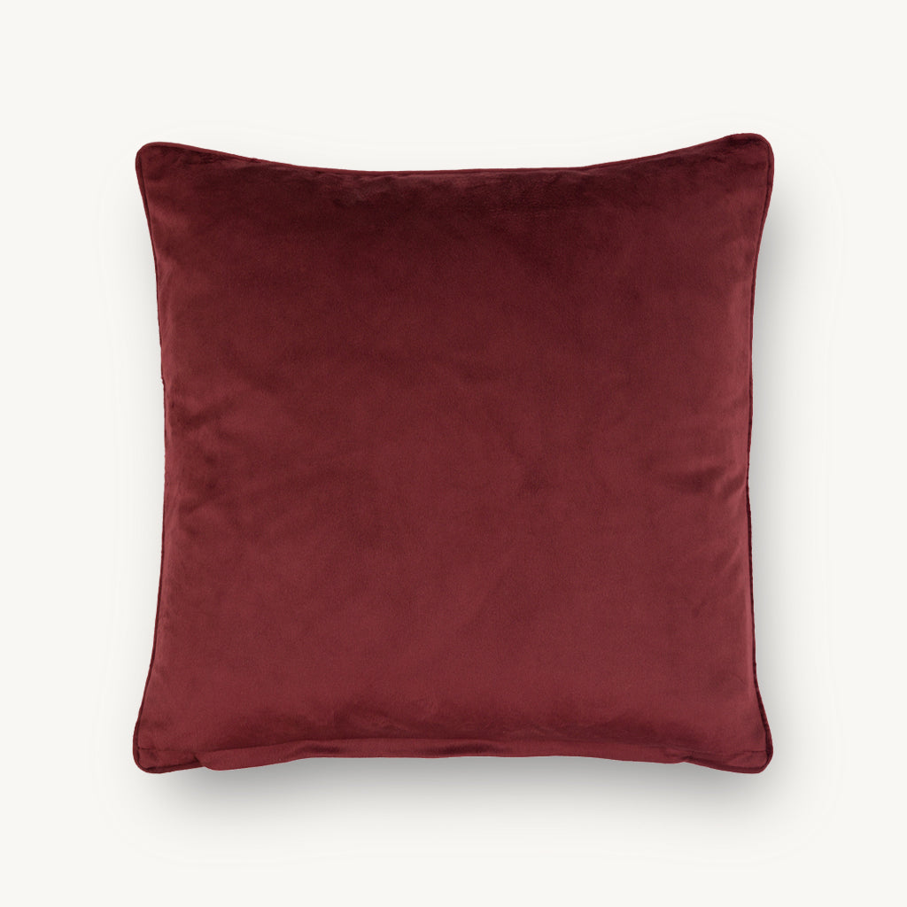 Velvet & Chenille Merlot Bow Cushion